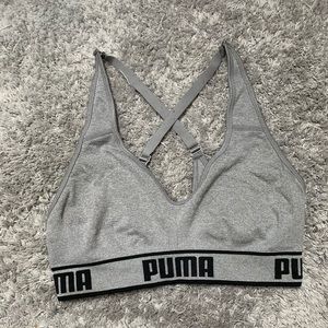 Gray puma sports bra